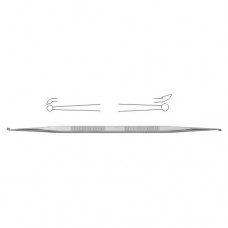 House Micro Ear Curette Stainless Steel, 14.5 cm - 5 3/4" Cup Size 1 / Cup Size 2 1.0 mm - 1.2 mm